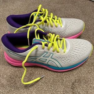 ASICS Women's Athletic Shoes - Light Grey, Pink, and Purple. WORN ONCE EUC